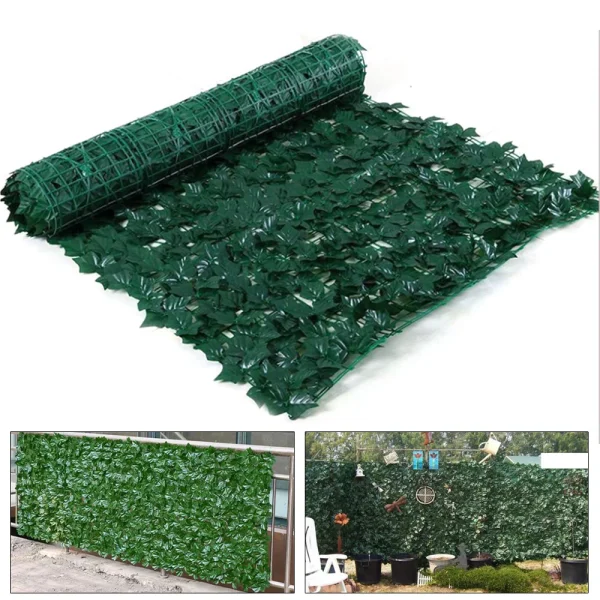 Courtyard Artificial Palm Leaf Privacy Fence Garden Faux Grass Wall Hedge Mat Ivy Leaf Plants Long Screen Expandable Panel - Image 3