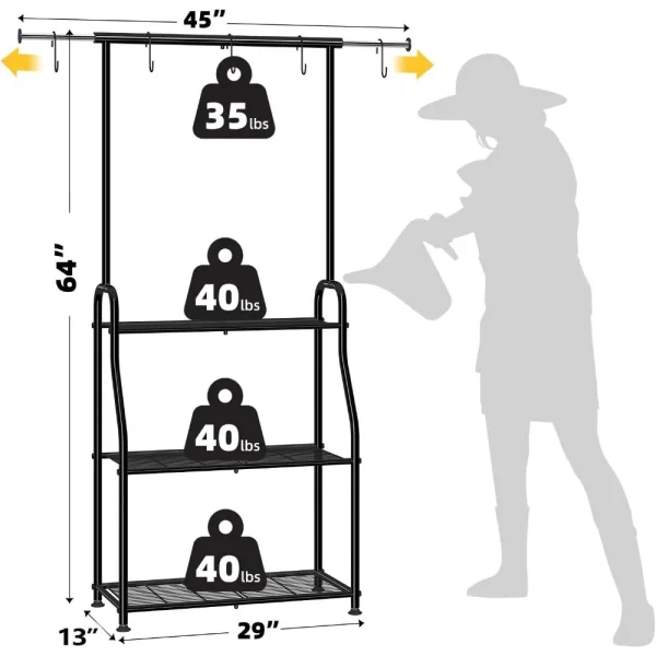 Plant Stand Indoor Outdoor, Heavy Duty Metal 3 Tiered Hanging Plant Shelf for Multiple Flower Planter Holder Tall Large Rack - Image 6