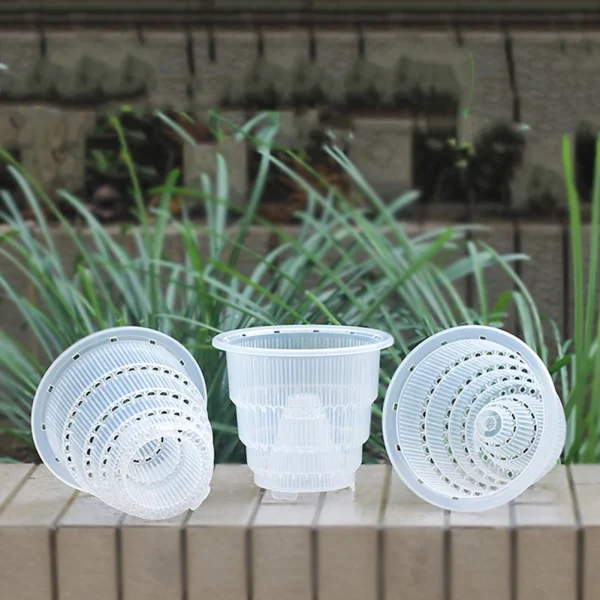 3PCS Clear Plastic Orchid Pots | Transparent Planters with Holes for Succulent & Flower Plants - Image 4