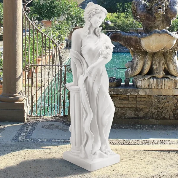 51'' Large Outdoor Garden Nymph Statue,MgO Garden Statue Goddess of Spring Flowers,Roman Style Sculptures Decorations