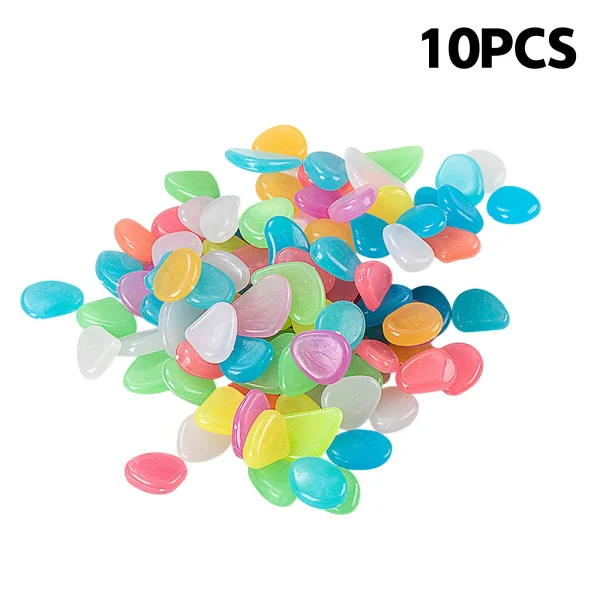 Fish Tank Decorative Aquarium Ornaments Stones Glow In The Dark Luminous Pebbles Stones For Garden Fluorescence Stone Nail Art - Image 12