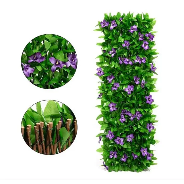 New Garden Screening Expanding Trellis Privacy Screen Hedge Artificial Faux Ivy Leaves Wooden Fence for Garden Buildings - Image 4