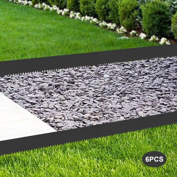 6Pcs 40 x 6 Inch Garden Landscape Edging Outdoor Heavy Duty Steel Lawn Edge Border Black For Garden Yard Backyard Decor - Image 4