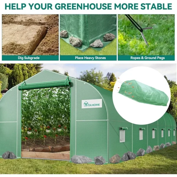 Large Heavy-Duty Walk-In Greenhouse | Portable Tunnel Greenhouse for Gardening - Image 2