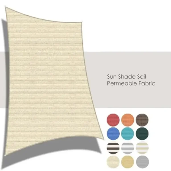 14' x 14' Rectangle HDPE Sun Shade Sail – Beige Outdoor Canopy for Patio, Pergola & 95% UV Block - Image 3