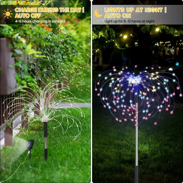 Lightess Solar Fireworks Lights | Outdoor Waterproof Lighting with Remote (5 Pack) - Image 2