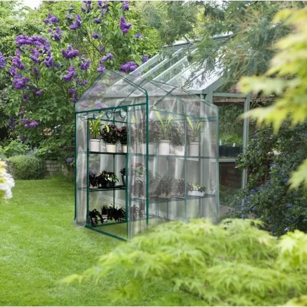 Walk-In Greenhouse | 8 Shelves & PVC Cover for Indoor & Outdoor Gardening - Image 4