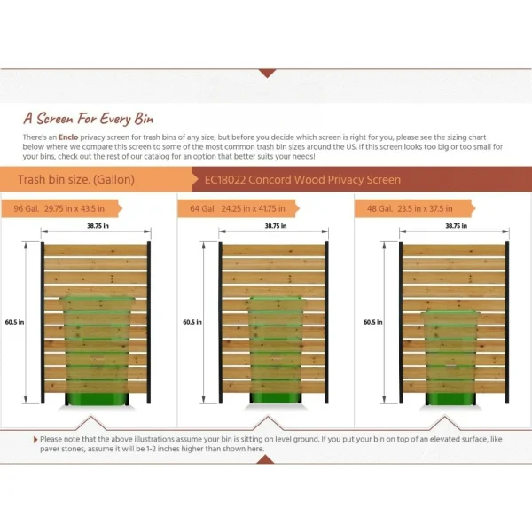 Outdoor Privacy Fence Screen 5ft H X 3.2ft W Concord Wood Perfect to Hide Trash Cans (1-Panel) Freight Free Fence for Garden - Image 3