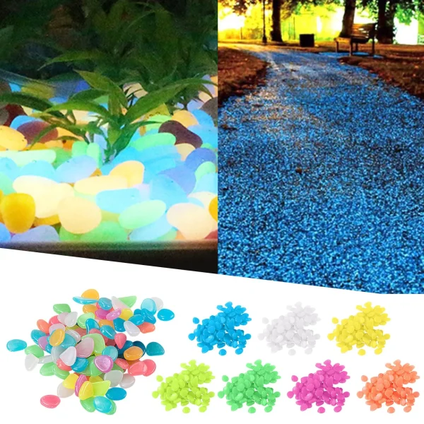 Fish Tank Decorative Aquarium Ornaments Stones Glow In The Dark Luminous Pebbles Stones For Garden Fluorescence Stone Nail Art - Image 6