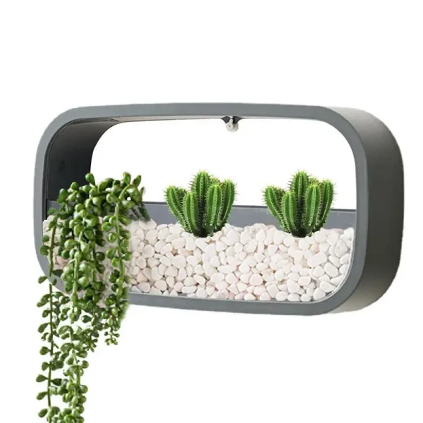 Wall Hanging Planter | Stylish Rectangle Wall-Mounted Flower Pot for Air Plants & Geometric Wall Decor - Image 2