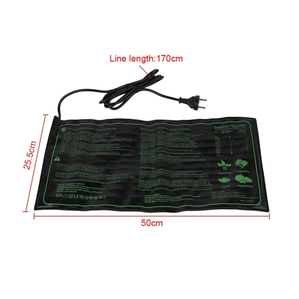 50x25cm Seedling Heating Mat | Waterproof Plant Germination Pad with 220V EU Plug - Image 2