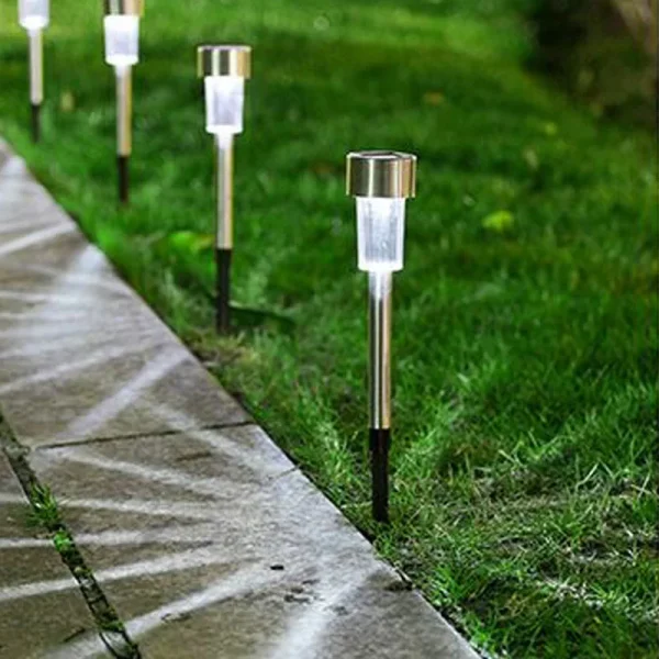 5pcs   Lawn Light Solar Ground Plug Light Stainless Steel Small Tube Light Outdoor Landscape Lighting For Backyard Patio - Image 8