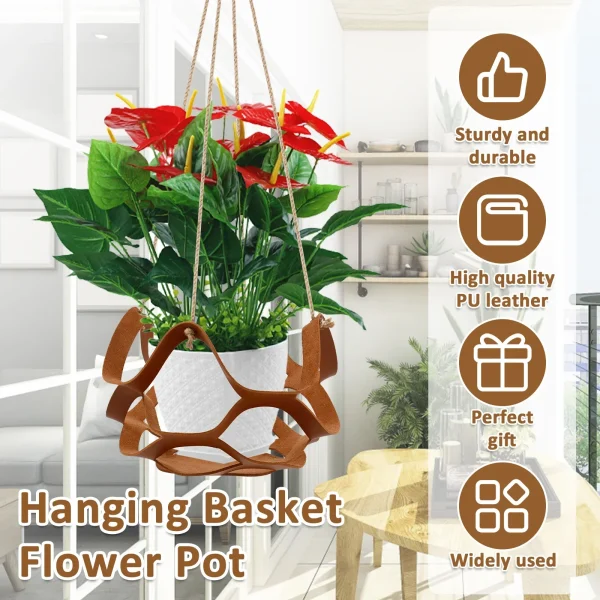 Garden Plant Hanging Basket | 9/12 Inch Jute Rope Woven Planter for Indoor Plants & Flowers - Image 2