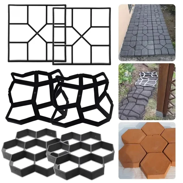 DIY Garden Pavement Mold | Plastic Road and Path Paving Mould for Brick Stone Design - Image 2