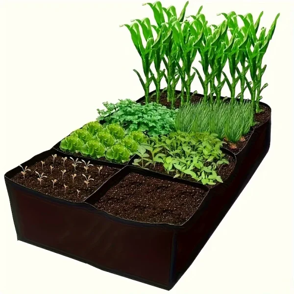 8-Grid Plant Grow Bag | Reusable Raised Planting Bed for Flowers, Vegetables & Herbs – Portable Garden Container - Image 5