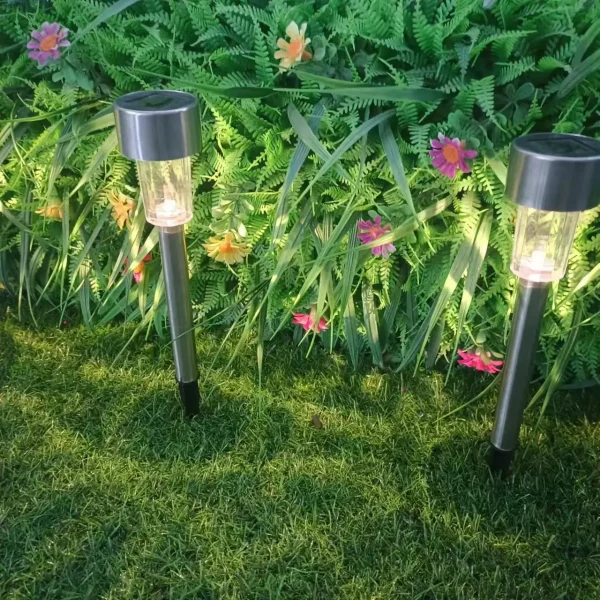 5pcs   Lawn Light Solar Ground Plug Light Stainless Steel Small Tube Light Outdoor Landscape Lighting For Backyard Patio - Image 5