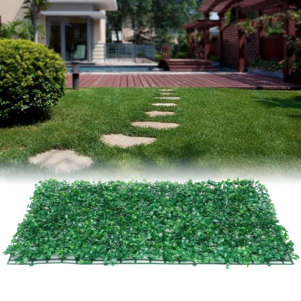 12Pcs Artificial Hedge Screen Privacy Fence Faux Plant Leaves Panels Boxwood Grass for Home Garden Wall Yard Decor 60x40cm - Image 3