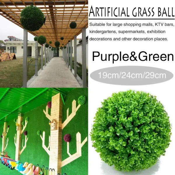 Artificial Eucalyptus Plant Ball | Hanging Round Plant for Indoor & Outdoor Decoration - Image 4