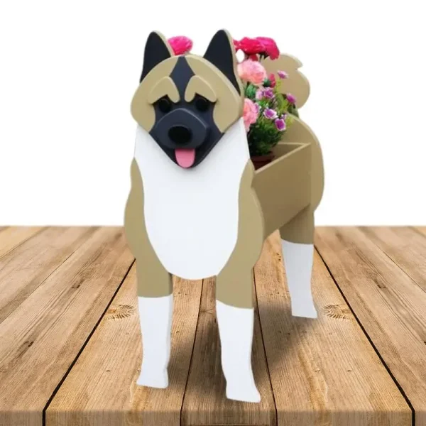 Cute Dog Garden Flower Pot | Samoyed, Schnauzer, Bulldog, Corgi DIY PVC Planter for Indoor & Outdoor Garden Decor - Image 2