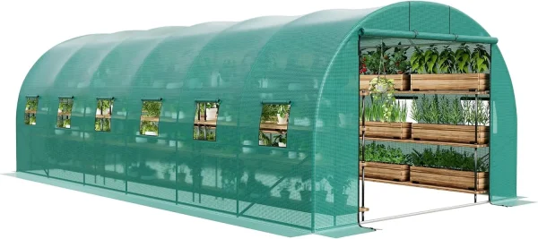 Galvanized Steel Tunnel Greenhouse 28x10x7.5 ft | Large Garden Hot House for Home Gardening & Seed Germination - Image 8