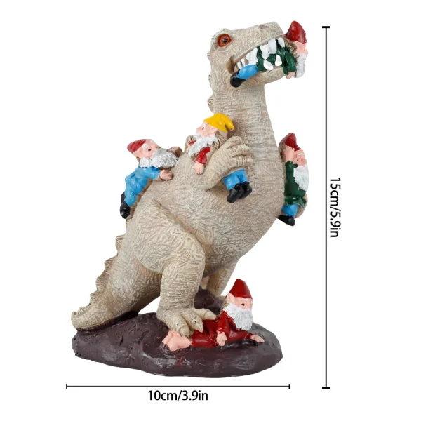 1PCS Dinosaur Gnomes Garden Statue | Outdoor Yard Decor & Lawn Ornament for Patio, Garden & Housewarming Gifts - Image 7