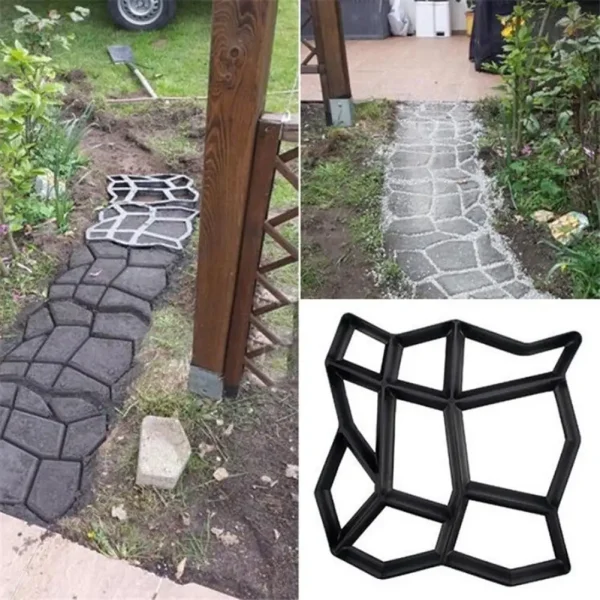 DIY Garden Pavement Mold | Plastic Road and Path Paving Mould for Brick Stone Design - Image 3