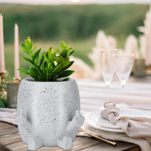 Middle Finger Flower Plant Pot | Funny Resin Expression Garden Planter for Outdoor or Indoor Use - Image 2