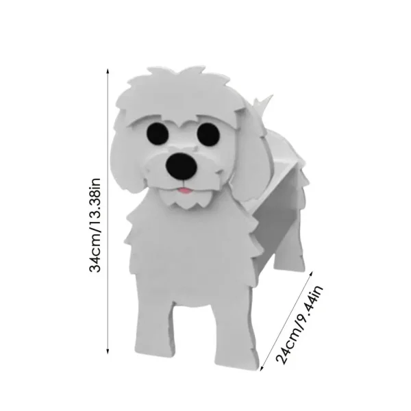 Cute Dog Garden Flower Pot | Samoyed, Schnauzer, Bulldog, Corgi DIY PVC Planter for Indoor & Outdoor Garden Decor - Image 16