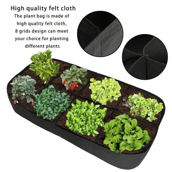 2Pcs Large Felt Multi-Grid Garden Planting Bags | Durable Vegetable & Flower Planting Pots - Image 5