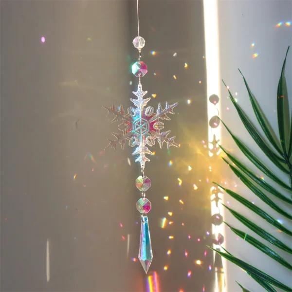 Moon and Star Crystal Wind Chime | Handmade Prism Sun Catcher for Garden, Window & Home Decor - Image 9