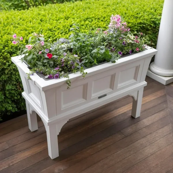 Atherton Raised Planter Box | Large Outdoor Planters with Easy Drainage for Gardening & Flowers on Patio or Porch - Image 3