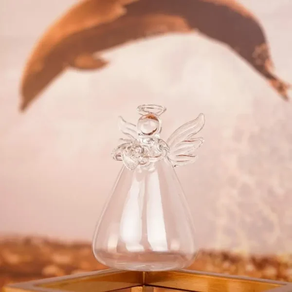 Angel Glass Vase | Clear Handmade Flower Holder for Indoor Decoration and Storage, Ideal Gift for Birthdays & Christmas - Image 3