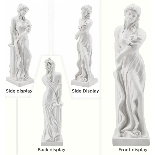 51'' Large Outdoor Garden Nymph Statue,MgO Garden Statue Goddess of Spring Flowers,Roman Style Sculptures Decorations - Image 3