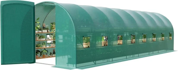 Galvanized Steel Tunnel Greenhouse 28x10x7.5 ft | Large Garden Hot House for Home Gardening & Seed Germination - Image 7