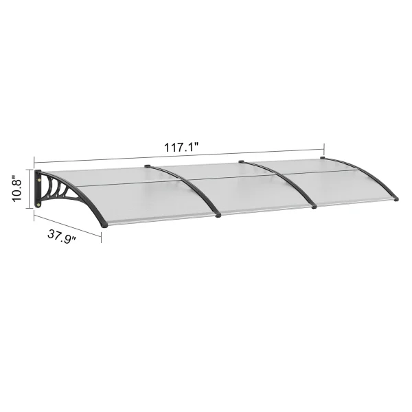 80" x 40" Front Door Canopy – Outdoor Window Awning Cover for UV, Rain & Snow Protection - Image 8