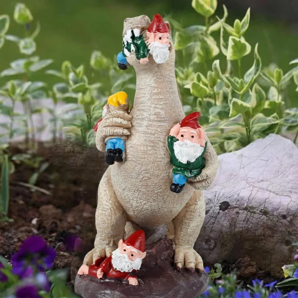 1PCS Dinosaur Gnomes Garden Statue | Outdoor Yard Decor & Lawn Ornament for Patio, Garden & Housewarming Gifts - Image 5