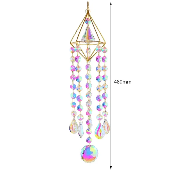 Crystal Wind Chimes Dream Catcher | Stained Glass Sun Catcher and Prism Rainbow Maker for Window, Garden & Christmas Decor - Image 6