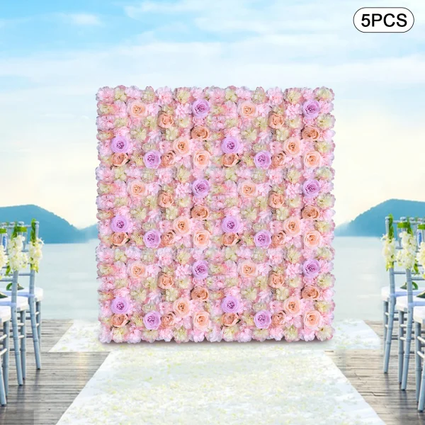 Artificial Wall Panels Flower Wall Mat Silk Flower Panels for Outdoor Garden Backyard Fence Privacy Screen and Indoor Wall Decor