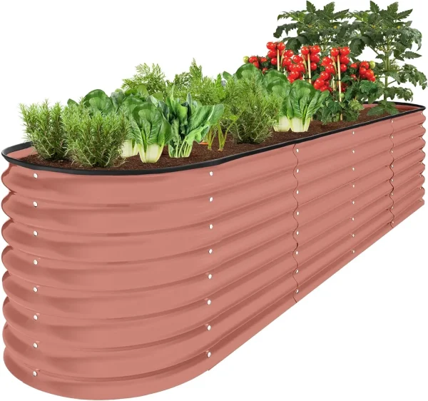 Best Choice Products 8x2x2ft Metal Raised Garden Bed, Oval Outdoor Deep Root Planter Box for Vegetables, Herbs w/ 4 Support Bars - Image 9