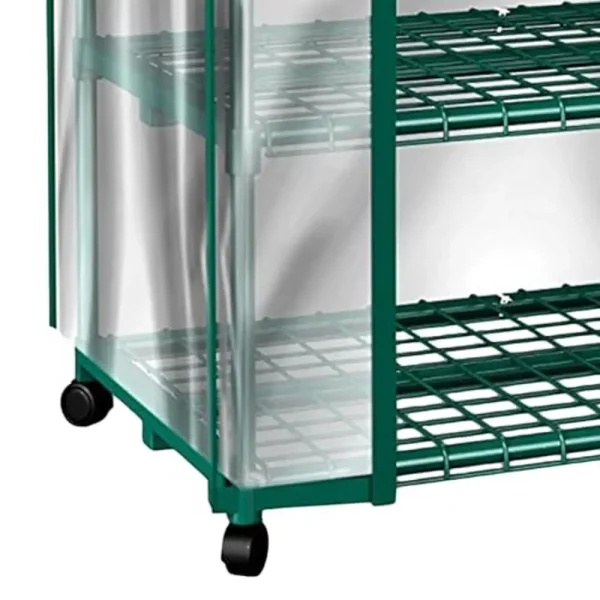 Portable Mini Greenhouse | 4-Tier Gardening Greenhouse with Locking Wheels & PVC Cover - Image 6