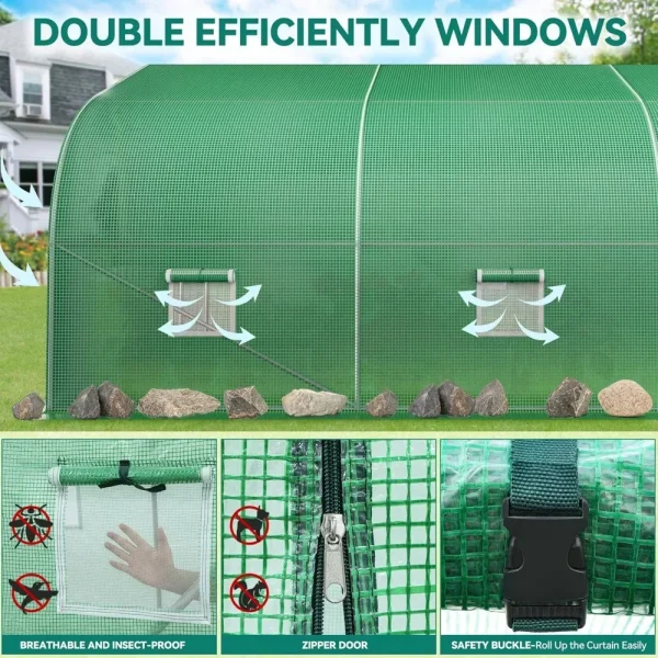 Large Heavy-Duty Walk-In Greenhouse | Portable Tunnel Greenhouse for Gardening - Image 5