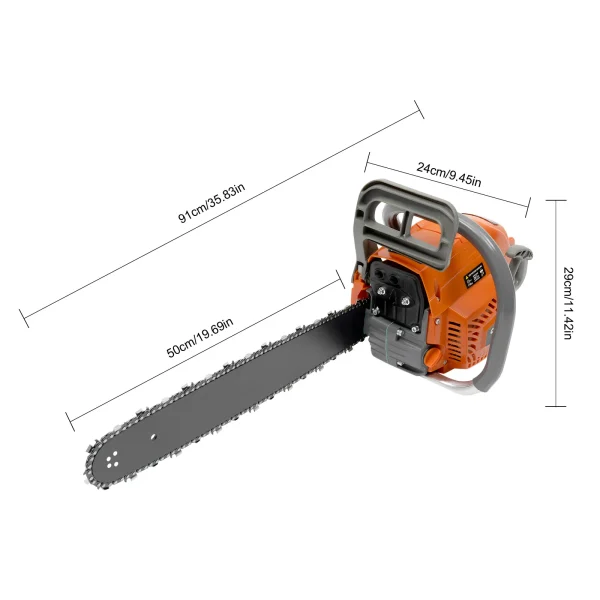 58CC 2.4KW Gasoline Chainsaw | 20-Inch Handheld Cordless Chain Saw with Tool Bag for Garden & Yard - Image 2