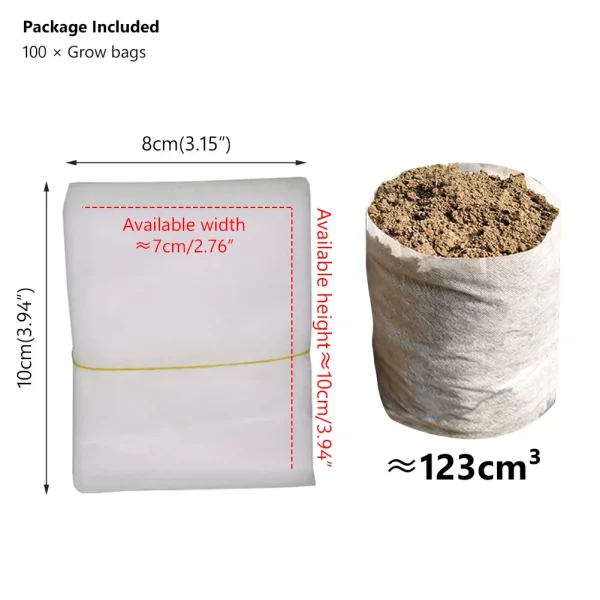 100Pcs Biodegradable Non-Woven Seedling Pots – Eco-Friendly Fabric Grow Bags for Nursery & Planting - Image 15