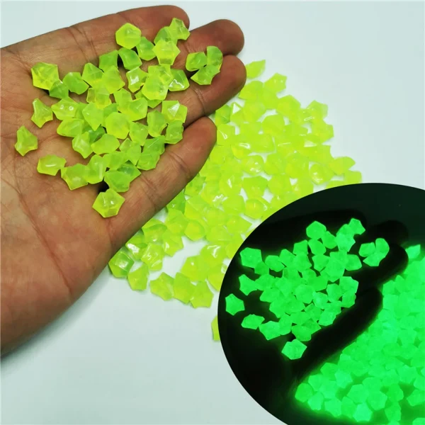 Garden Decorative Pebbles Stones Non Radioactive Resin Material Glowing Fish Tank Pebbles Garden Yard Decor Glow Stones - Image 5