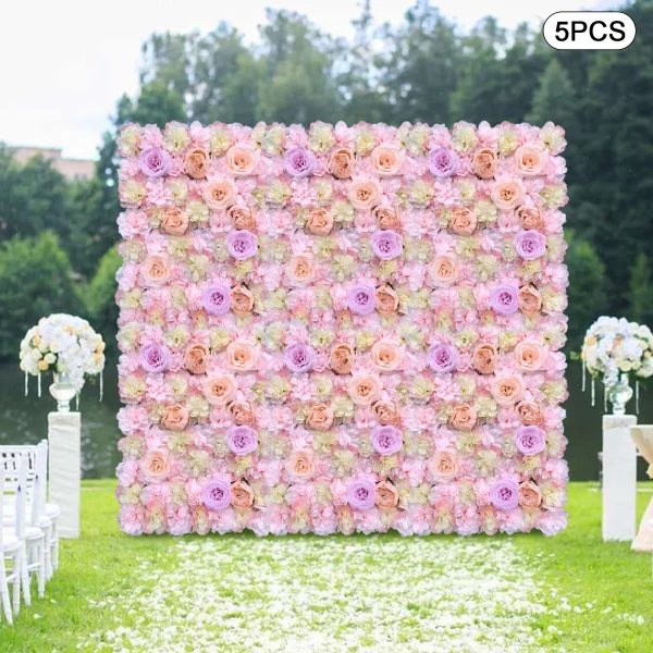 Artificial Wall Panels Flower Wall Mat Silk Flower Panels for Outdoor Garden Backyard Fence Privacy Screen and Indoor Wall Decor - Image 4