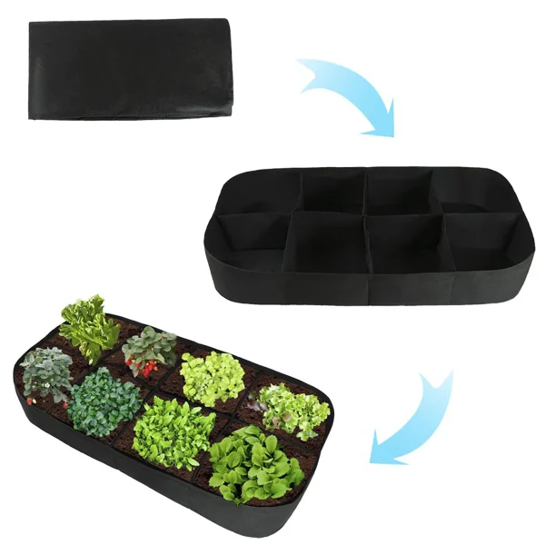 2Pcs Large Felt Multi-Grid Garden Planting Bags | Durable Vegetable & Flower Planting Pots - Image 6