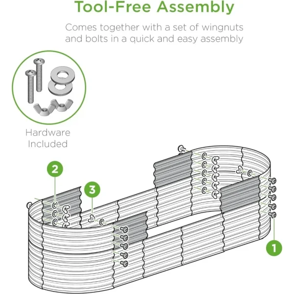 Best Choice Products 8x2x2ft Metal Raised Garden Bed, Oval Outdoor Deep Root Planter Box for Vegetables, Herbs w/ 4 Support Bars - Image 6