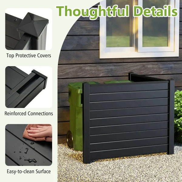 2 Packs Privacy Screen Fence Panels, 48"" X 38"" Air Conditioner Screen Trash Can Enclosure With 6 Ground Stakes, Outdoor Fence - Image 3