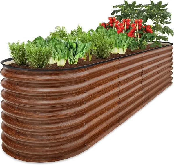 Best Choice Products 8x2x2ft Metal Raised Garden Bed, Oval Outdoor Deep Root Planter Box for Vegetables, Herbs w/ 4 Support Bars - Image 11