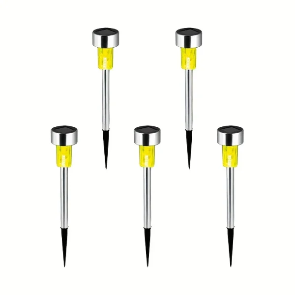 5pcs   Lawn Light Solar Ground Plug Light Stainless Steel Small Tube Light Outdoor Landscape Lighting For Backyard Patio - Image 6